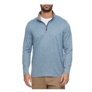 Madeflex Men's 1/4 Zip Performance Pullover Sweatshirt  Light Blue Heather Sz L